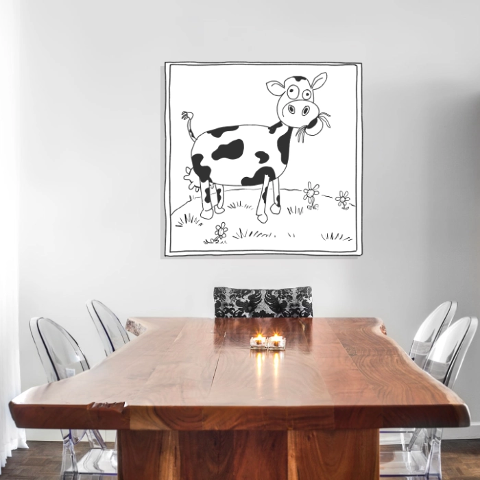 Cow on a wall by Karl Jeffery