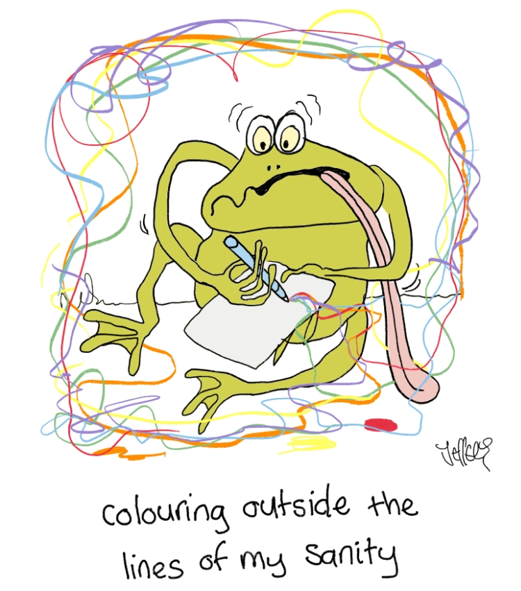 Sanity Frog Colouring Outside The Lines